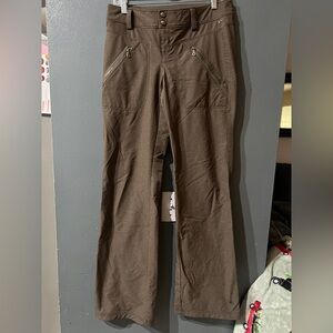 Athleta~ Brown Sporty Zippered Pockets Wide Leg Travel Pants